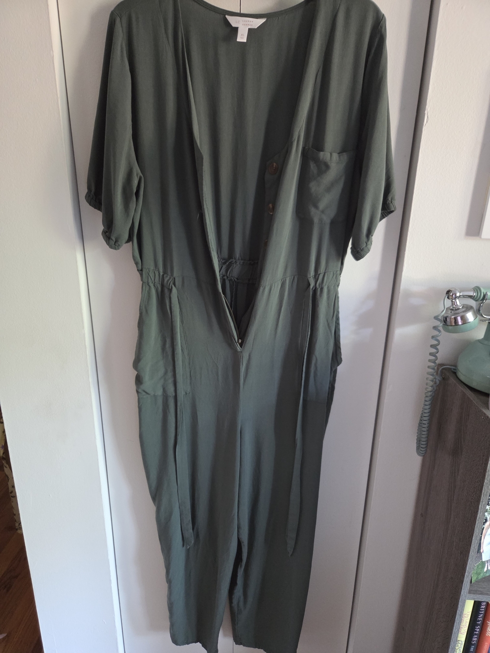 Women's Olive Green Plus-Size Jumpsuit